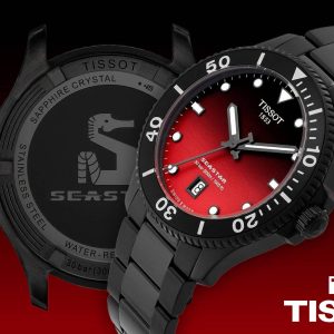 TISSOT Seastar 1000 Graded Red Black Dial Watch #4
